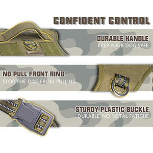 Fabricant OEM Harnais tactique pour chien Logo personnalisé Harnais réglable réfléchissant respirant solide pour la formation sans traction - Product Image 4