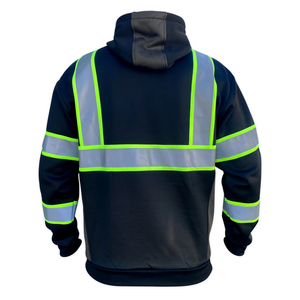 Sweat-shirts de qualité supérieure à prix abordable, chauds et doublés en polaire, avec logo personnalisé et haute visibilité, vêtements de travail réfléchissants pour hommes. - Product Image 2
