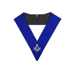 Collier de Délégué Junior de la Loge Bleue - Bleu Royal OEM, Fournisseur de Colliers de Délégué Junior de la Loge Bleue en Velours Bleu, Régalia Maçonnique - Product Image 1