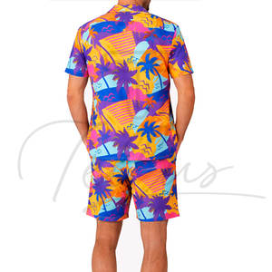 Ensemble de vêtements de plage pour hommes de haute qualité, manches courtes, été, imprimé, t-shirt et short, ensembles assortis - Product Image 2