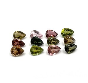 Turmalina natural multicolor con corte de pera de 6*8 mm, piedra preciosa de turmalina para la fabricación de joyas, certificada por IGI. - Product Image 2