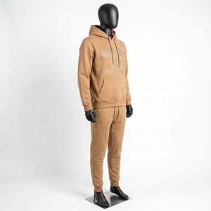 Conjunto Deportivo con Capucha para Hombre, 100% Algodón, Corte Holgado, con Pedrería, Ropa Casual, Conjunto Deportivo de 2 Piezas con Pedrería - Product Image 6