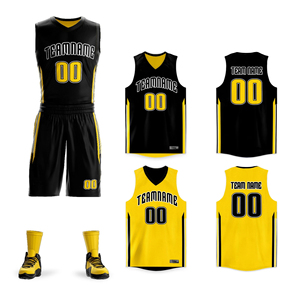 Ensemble de maillots de basket-ball réversibles personnalisés, imprimés par transfert thermique, uniforme double face, vêtements d'équipe, respirant, antibactérien, séchage rapide - Product Image 1
