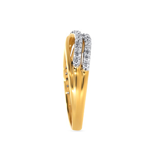 Anillo de Diamantes Dreamy Dazzle, Elegante Anillo de Oro Amarillo con Detalles de Diamantes - Acabado Pulido, Banda Trenzada, Regalo de Aniversario - Product Image 4