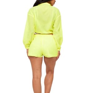 Haute qualité personnalisé deux pièces coupe-vent court ensemble fermeture éclair Nylon Streetwear coupe-vent court ensemble pour femmes vêtements de rue 2026 - Product Image 2