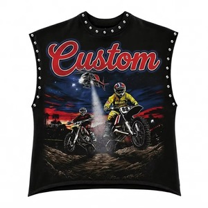 Débardeur personnalisé imprimé avec des strass, 100% coton jersey, tissu doux, t-shirt sans manches vintage, nouveau modèle tendance unisexe, vente en gros OEM - Product Image 1