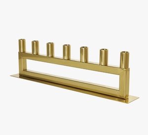En gros, Chandelier moderne en laiton à 7 brins, style minimaliste linéaire, pour chandelles coniques, centre de table, décoration intérieure - Product Image 3