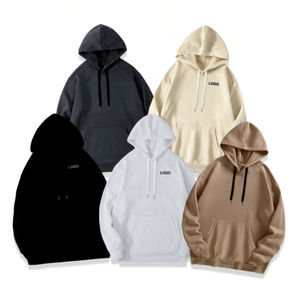 Sweat-shirt à capuche personnalisé avec logo, couleur unie, en polaire douce, style streetwear moderne unisexe - Product Image 1