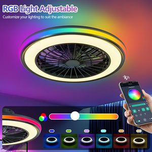 Ventilatore da Soffitto LED RGB Moderno con Luce Infinitamente Dimmerabile per Soggiorno, Camera da Letto, Ufficio 3000-4500 - Product Image 3