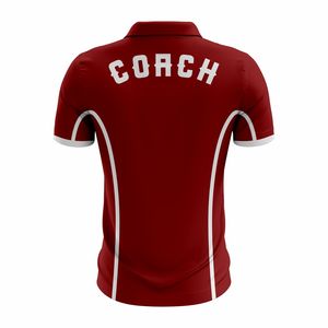 เสื้อทีมแบบสั่งทำพิเศษ เนื้อผ้าระบายอากาศได้ดี ผลิตจากโพลีเอสเตอร์ถัก แห้งเร็ว พิมพ์โลโก้ แขนสั้น คุณภาพสูง - Product Image 3