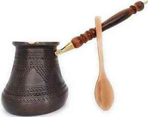 Cafetera Turca de Cobre, Hecha a Mano, Estilo Otomano, Pequeña, Tradicional, Auténtica, para Preparar Café en Casa - Product Image 3