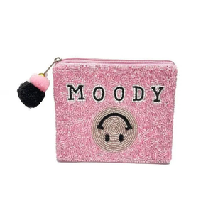 Monedero Mini Vintage Rosa, Azul y Negro con Cuentas de Peces Besándose, Hecho a Mano en India, para Mujeres y Niñas, con Etiquetas y Tarjetas - Product Image 5