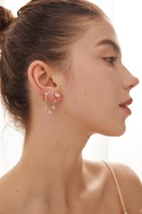 Pendientes de Oro de 14K con Diamantes Cultivados en Laboratorio de 0.40ct, Cadena con Eslabones, Cuentas Flotantes, Forma de Marquesa y Pera, Joyería de Lujo para Mujer, Regalo para Fiesta - Product Image 4