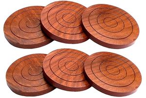 High Quality Handmade Eco-Friendly Wooden Walnut <b>Coaster</b> Set Contemporary Design <b>for</b> Hot/Cold <b>Drinks</b> Customizable Logo Kitchen - Product Image 5