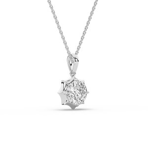 2.00 CARAT Lab Grown Round Brilliant Cut 14K <b>Solid</b> <b>Gold</b> Women's <b>Pendant</b>/Charms - Product Image 6