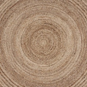 Tapis rond en jute, couleur unie, tissage plat moderne, antidérapant, à poils courts, style scandinave, tapis de salle à manger - Product Image 5