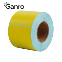 Étiquettes autocollantes découpées à la forme de haute qualité, code-barres jaune, 40x30mm, rouleau d'étiquettes en papier thermique