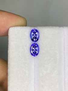 คู่พลอยแทนซาไนต์สีน้ำเงิน 1.50 กะรัต รูปไข่เหลี่ยมเพชรพลอย ขนาด 7x5 มม. พลอยธรรมชาติสำหรับทำเครื่องประดับ - Product Image 5