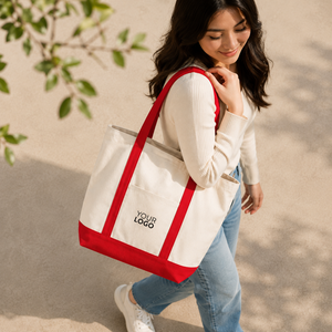 Sac fourre-tout personnalisé pour femmes, 100% coton, écologique, léger, avec poche avant, doubles poignées d'épaule, réutilisable pour les courses et les courses alimentaires - Product Image 2