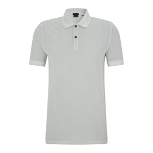 Polo de Manga Corta Gris Claro para Hombre con Logotipo Personalizado, 100% Algodón, Tela Oxford, Casual, Transpirable, Teñido Liso, Corte Regular - Product Image 3