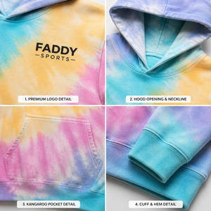 เสื้อฮู้ดดี้ย้อมสีไทไดแบบโอเวอร์ไซส์สำหรับทุกเพศ สั่งทำขายส่ง ผ้าฝ้ายฟลีซ สตรีทแวร์ สีสันสดใส ลายย้อมสีแบบเกลียวหลากสี - Product Image 6