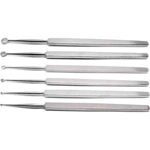 PROMOTIONS : Curettes auriculaires professionnelles en acier, manuelles, 6 mm, droites et aiguisées, pour otologie et ORL - Product Image 3