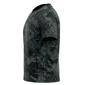 T-shirt streetwear personnalisé à impression intégrale par sublimation, motif abstrait monochrome foncé pour homme, style grunge - Product Image 4