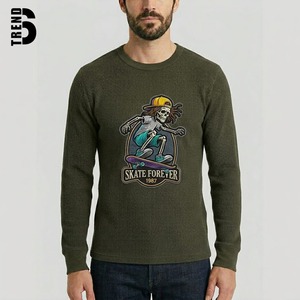 เสื้อยืดแขนยาวสตรีทแวร์ทรงปกติ ยูนิเซ็กซ์ ผ้าคอตตอนวาฟเฟิล 300 กรัม ระบายอากาศได้ดี แห้งเร็ว เป็นมิตรกับสิ่งแวดล้อม พิมพ์ลายดิจิตอลด้านหน้าตามสั่ง ไซส์ 6 - Product Image 1