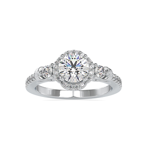Bague de fiançailles en diamant cultivé en laboratoire, alliance en or blanc 14 carats, bijoux en diamant taille ronde, bague en diamant 1 carat - Product Image 5