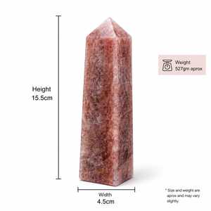 Tour de cristal de quartz fraise naturel poli, pierre précieuse écologique, pierres de cristal faites à la main, vente en gros - Product Image 3