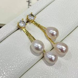 Boucles d'oreilles en argent S925 avec pampilles de perles, style coréen, nouveau modèle, super féérique, une paire, vente en gros - Product Image 2