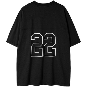 Maillot de football court unisexe en polyester et maille, style rétro, coupe oversize et carrée, streetwear, haut de sport décontracté d'été - Product Image 1