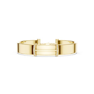 Bracelet jonc plat moderne pour homme avec diamants – Diamants de laboratoire VVS DEF CVD pavés en or massif et argent 925 – Bijoux fins - Product Image 5