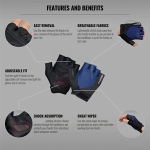 Guantes de Ciclismo de Invierno de PU de Moda para Hombre y Mujer, Medios Dedos, Correa de Muñeca Ajustable, para Levantamiento de Pesas, Logotipo Personalizado - Product Image 2