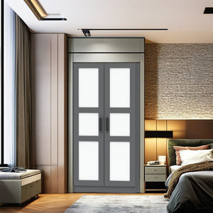 Armoire de chambre contemporaine à deux portes, modèle OEM 12_0134, avec tringle de suspension et étagères latérales, design panneau, pour hôtels et appartements - Product Image 1