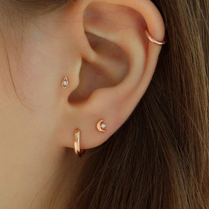 14K Solid Gold Round CVD Diamond Labret Tier-1 Source | Precision CNC Factory | 16G 18G Internal Threaded Flat <b>Back</b> <b>Earring</b> Bulk - Product Image 2