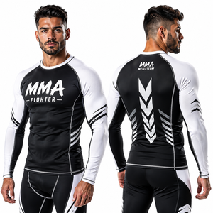 Maillot de compression personnalisé à manches longues pour combattants MMA, Jiu Jitsu, BJJ, grappling, entraînement sportif haute performance - Product Image 2