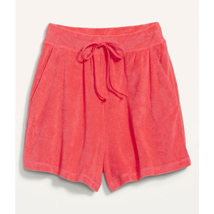 Shorts de jogging décontractés pour femme, style vintage, en coton et molleton délavé à l'acide, avec cordon de serrage et taille haute, pour le streetwear et la mode - Product Image 1