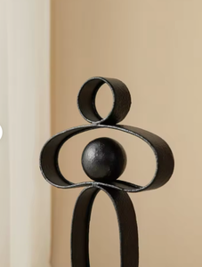 Escultura Metálica Moderna de Bola Circular Negra, Decoración Abstracta para Mesa, Adorno de Lujo para Hogar, Oficina, Hotel, Regalo - Product Image 3