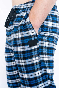 Pantalon de détente pour homme OEM, ultra doux, en flanelle à carreaux, pantalon de pyjama - Product Image 3