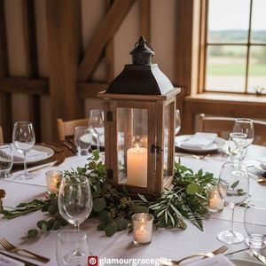 Customized Handmade Wooden Candle <b>Lantern</b> with <b>Black</b> Top Empty Candle Holder For Event & Home Decor - Product Image 3