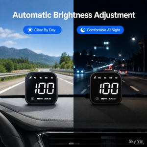 Affichage tête haute GPS HUD pour voiture, <span class=keywords><strong>compteur</strong></span> <span class=keywords><strong>de</strong></span> <span class=keywords><strong>vitesse</strong></span> G45 MPH KMH, boussole, alarme <span class=keywords><strong>de</strong></span> survitesse, luminosité automatique, accessoires universels pour véhicules - Product Image 4