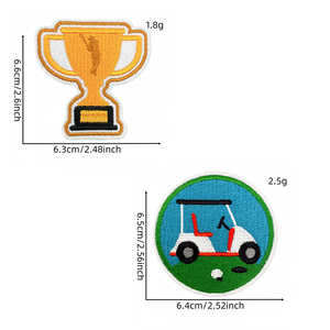 Custom Golf Theme Embroidery <b>Iron</b> On Patch Set for Clothing and Bags - Product Image 5