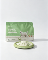 Litière pour chat en manioc BYS en gros, 2 kg, agglomération rapide, hautement absorbante, faible poussière, pour acheteurs en gros, distributeurs d'animaux de compagnie, emballage flexible