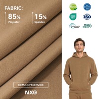 Tissu de sport en polaire épais de qualité supérieure, 85 % polyester, 15 % élasthanne, pour sweats à capuche et sweat-shirts, 190 g/m²