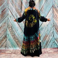 Prix d'usine, vente en gros, 100% polyester, kimono bandeau tie-dye, couverture de plage ample et confortable, veste d'été style bohème
