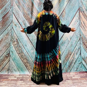 Prix d'usine, vente en gros, 100% polyester, kimono bandeau tie-dye, couverture de plage ample et confortable, veste d'été style bohème - Product Image 4