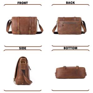 Bolso Bandolera de Cuero Vacuno Genuino Vintage para Portátil, Uso Diario, Protector y Duradero, 15.6 Pulgadas LLB-0391 - Product Image 3