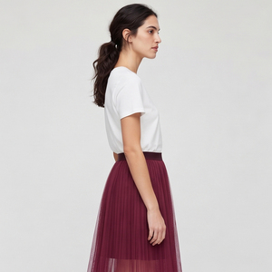 Falda Midi Transparente de Malla Plisada de Cintura Alta para Mujer, Estilo Streetwear, Falda Transparente de Verano con Corte en A para Damas - Product Image 5