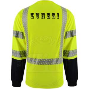 เสื้อฮู้ดสะท้อนแสงสีเหลือง FR แขนยาว ผ้าฟลีซ ระบายอากาศได้ดี  โลโก้สั่งทำได้ มาตรฐาน ANSI Class 1 ไฟ LED กันน้ำ - Product Image 6